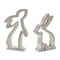 Melrose Set of 2 Beaded Rabbit Outline Tabletop Decorations 11.25"